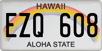 HI license plate EZQ608