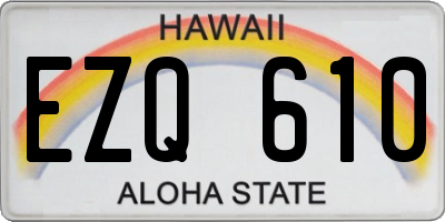 HI license plate EZQ610