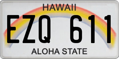 HI license plate EZQ611
