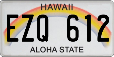 HI license plate EZQ612
