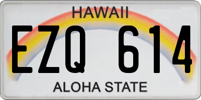 HI license plate EZQ614