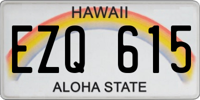 HI license plate EZQ615