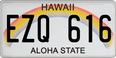 HI license plate EZQ616