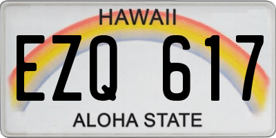 HI license plate EZQ617