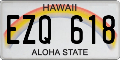 HI license plate EZQ618