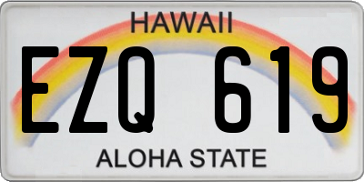 HI license plate EZQ619
