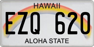 HI license plate EZQ620