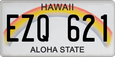 HI license plate EZQ621
