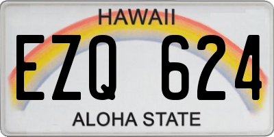 HI license plate EZQ624