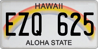 HI license plate EZQ625