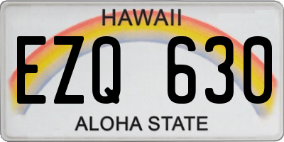 HI license plate EZQ630