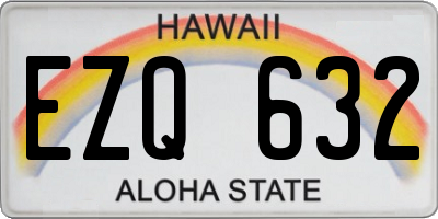 HI license plate EZQ632