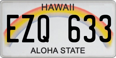HI license plate EZQ633