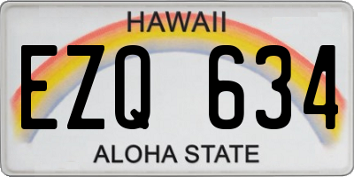 HI license plate EZQ634