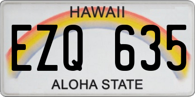HI license plate EZQ635