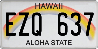 HI license plate EZQ637