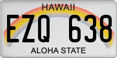 HI license plate EZQ638