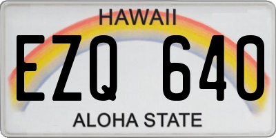 HI license plate EZQ640