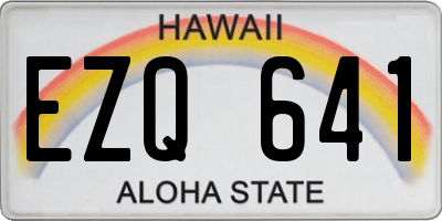 HI license plate EZQ641
