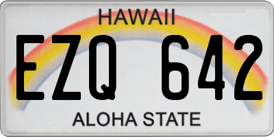 HI license plate EZQ642