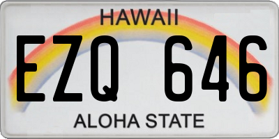HI license plate EZQ646