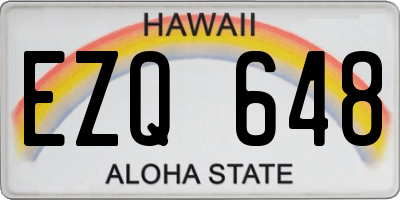 HI license plate EZQ648