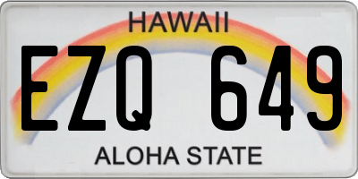 HI license plate EZQ649