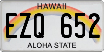HI license plate EZQ652