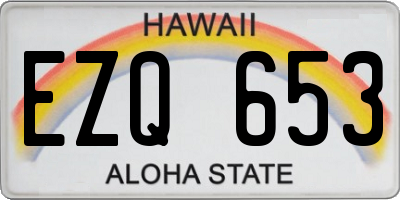 HI license plate EZQ653
