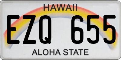 HI license plate EZQ655