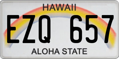 HI license plate EZQ657