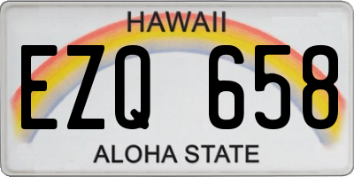 HI license plate EZQ658