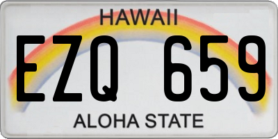 HI license plate EZQ659