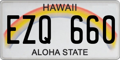 HI license plate EZQ660