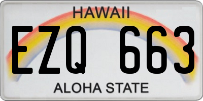 HI license plate EZQ663