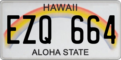 HI license plate EZQ664