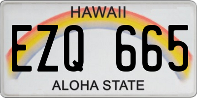 HI license plate EZQ665
