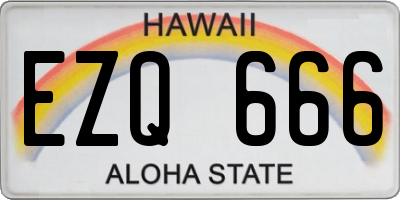 HI license plate EZQ666
