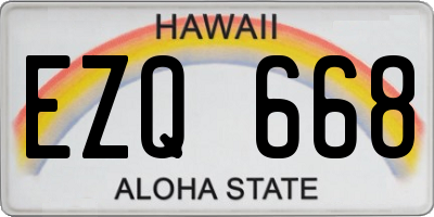 HI license plate EZQ668