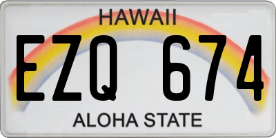 HI license plate EZQ674