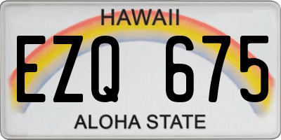 HI license plate EZQ675