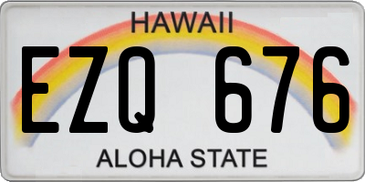 HI license plate EZQ676
