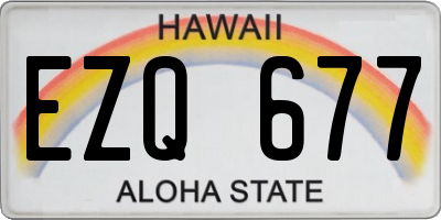 HI license plate EZQ677