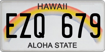 HI license plate EZQ679