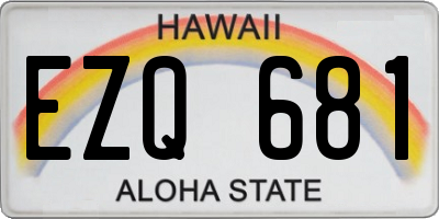 HI license plate EZQ681