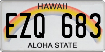 HI license plate EZQ683