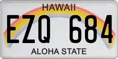 HI license plate EZQ684
