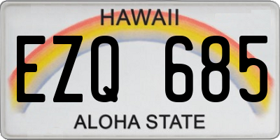 HI license plate EZQ685
