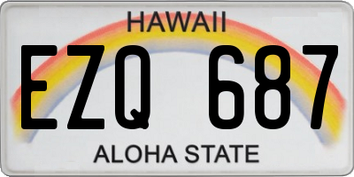 HI license plate EZQ687
