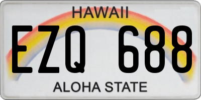 HI license plate EZQ688